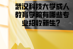 武汉科技大学成人教育学院有哪些专业招收新生？