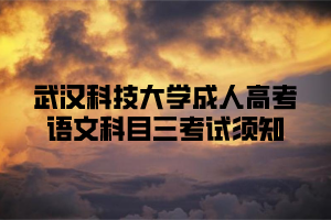 武汉科技大学成人高考语文科目三考试须知