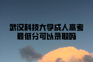 武汉科技大学成人高考最低分可以录取吗