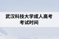 武汉科技大学成人高考考试时间什么时候