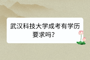 武汉科技大学成考有学历要求吗？